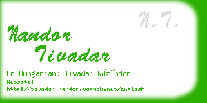 nandor tivadar business card